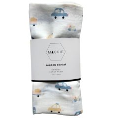 MACCIE Beep Beep Car Baby Bamboo Muslin Swaddle
