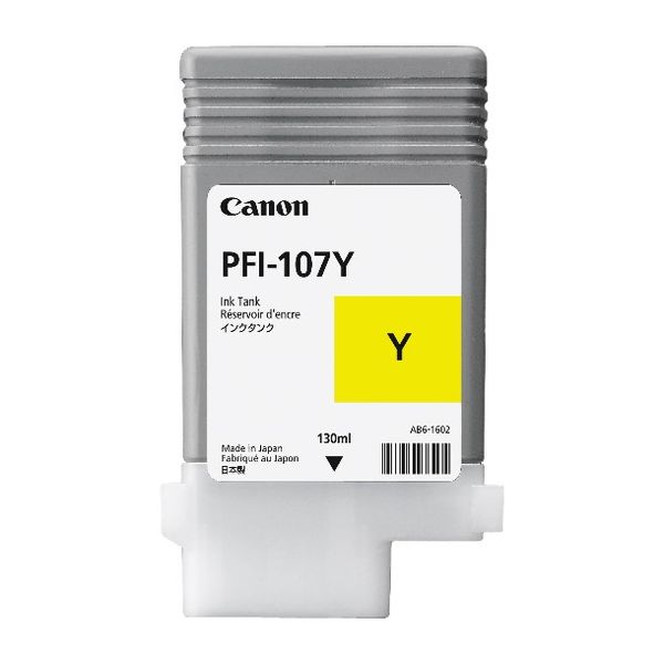 Canon PFI-107Y Yellow Ink Cartridge (130mL)
