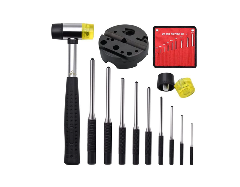 Multi-size Steel Pin Punch Set With Storage Pouch For Watch Repair