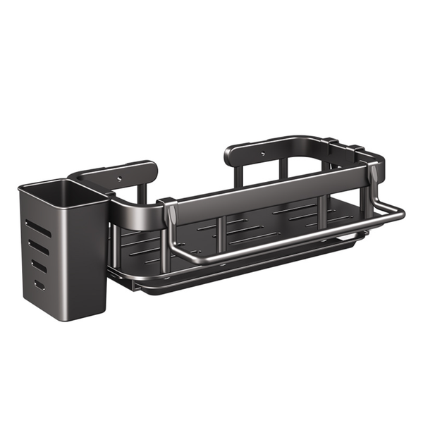 Drill-Free Stainless Steel Compact Kitchen Utensil and Shower Caddy Holder