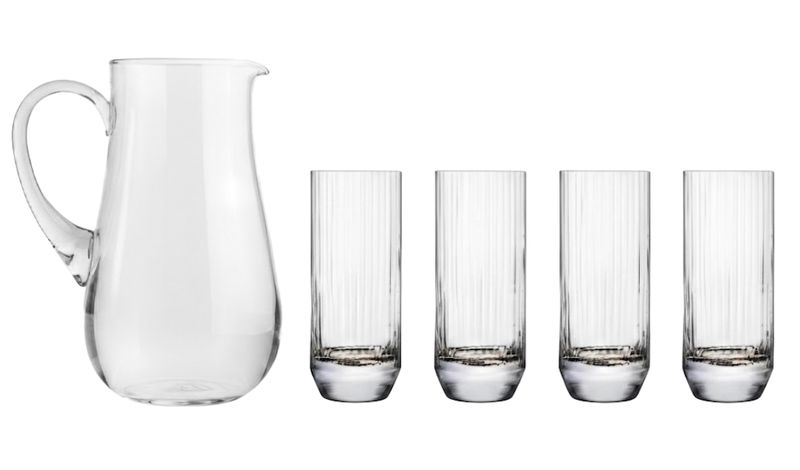 Nude Big Top Set of 4 High Ball Glasses &amp; Parlemo Jug Set