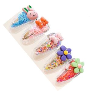 Hair Clips for Girls 10 Piece Sequins Snap Hair Clips Transparent Shiny