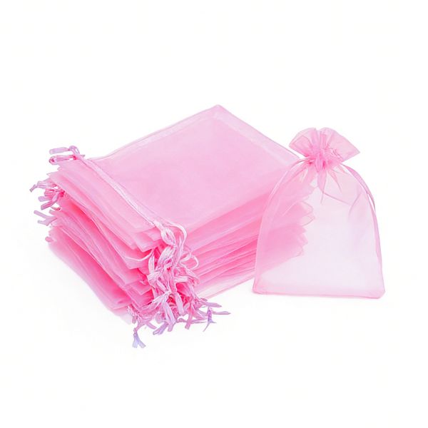 100Pcs 10x15cm Gift Bags Drawstring Organza Jewelry Pouches