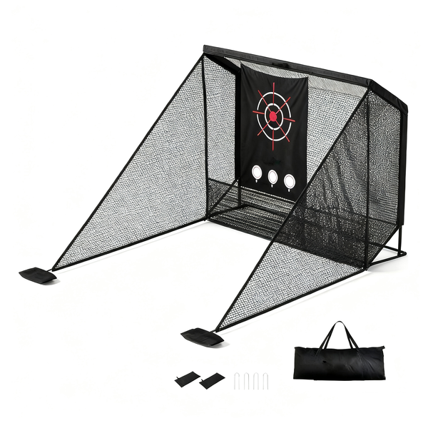 10×7ft Golf Practice Net with 32mm Steel Frame &amp; Side Protection