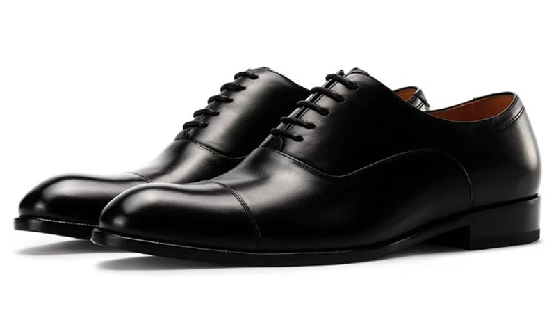 Türkiye Men's Classic Black Genuine Leather Oxford Dress Shoes