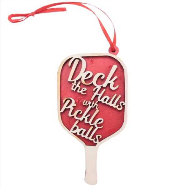 Deck the Halls with Pickleballs Ornament for Christmas, Perfect Gift for Pi