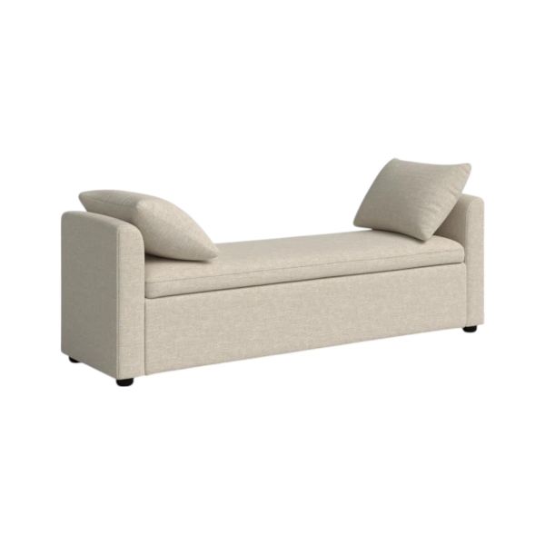 Wide Storage Bench with Two Pillows