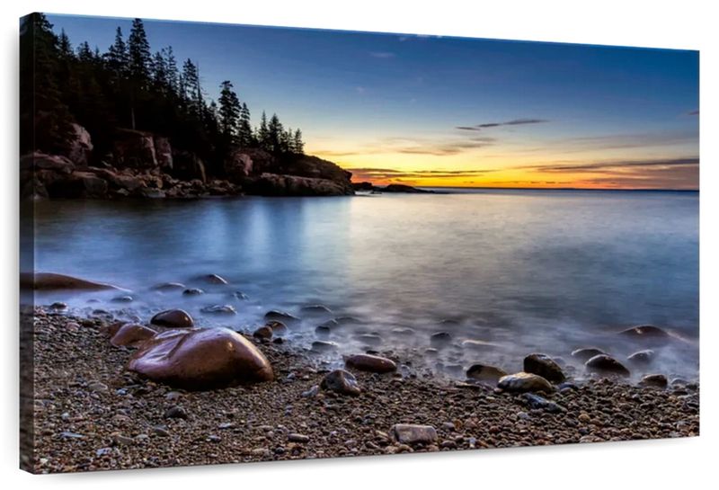 Canvas Art - Forest Sunset Beach Canvas Wall Art Decor