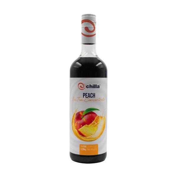 Chilla Peach Ice Tea Concentrate -1L Refreshing Drink Mix, Fruity, Mocktail