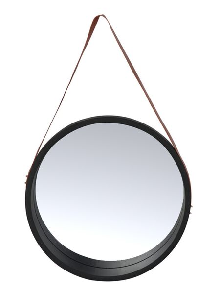 Black Porthole Mirror With Strap 500 x 500mm MQ8828