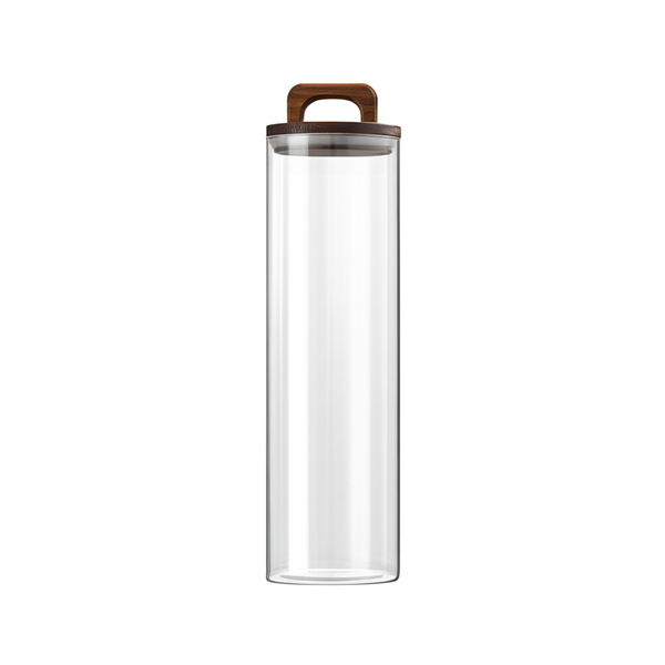 Glass Storage Jar With Handle Lid - 2150ml - Transparent