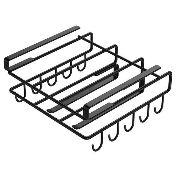 Cabinet Hanging Storage Rack - Black