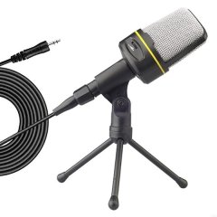 Gaming Professional Condenser Microphone with Tripod Stand 3.5mm Port Mic