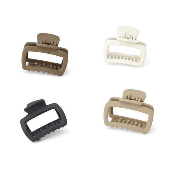 4 Pieces Matte Square Hair Claws (5cm)