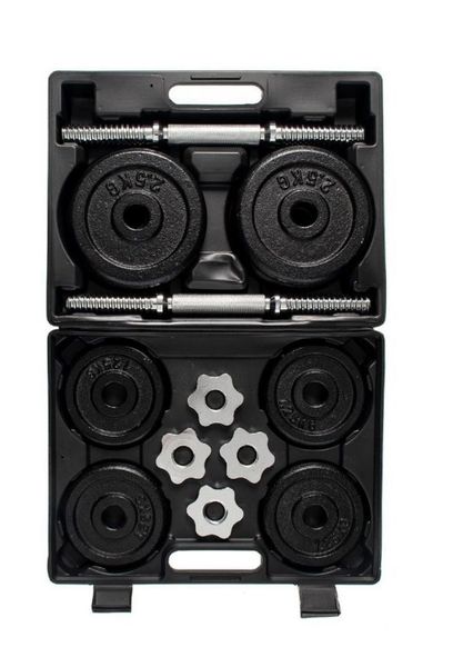 Flexi Muscles - Adjustable Barbell Cast Iron Dumbbells Set for Home &amp; Gym