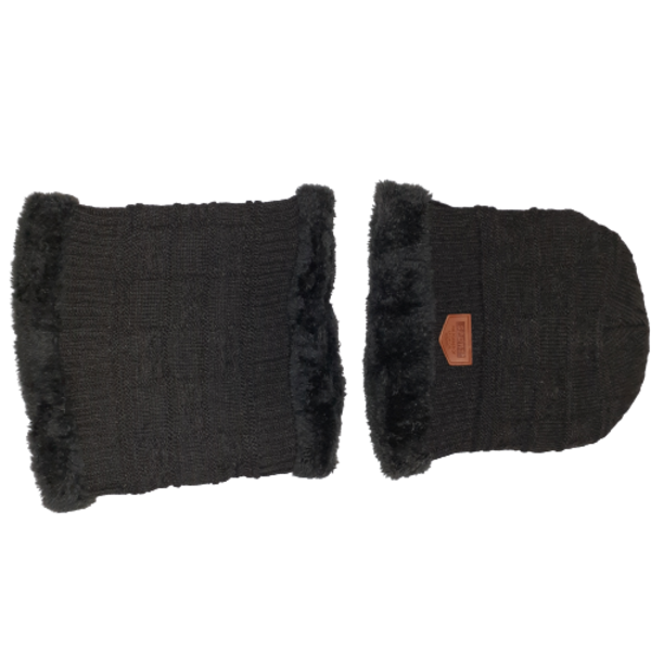 Winter Beanie Hat Ski Cap and Neck Warmer -Grey