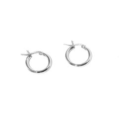 Solid Chunky Silver Round Huggy Earring