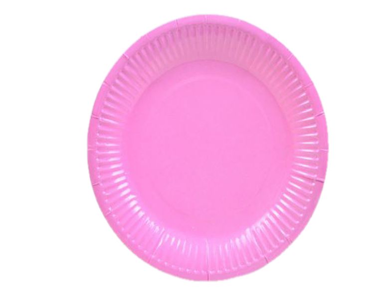 G4A - Round Paper Plate - Pink - Set of 60