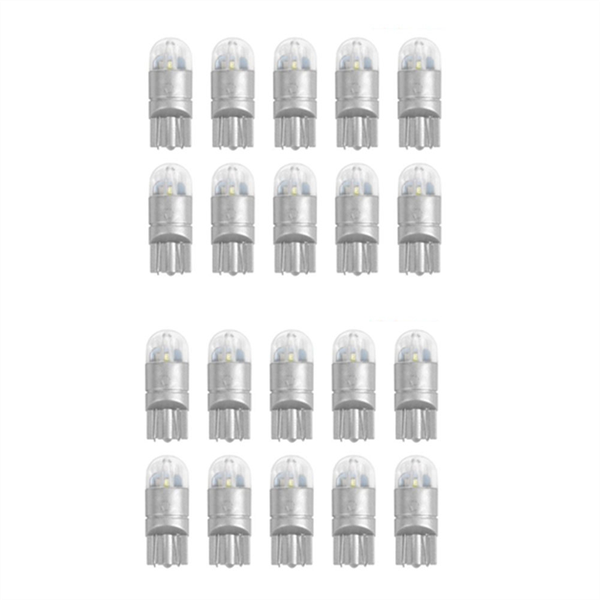 20Pcs 6000K Canbus T10 168 194 W5W Dome License Side Marker
