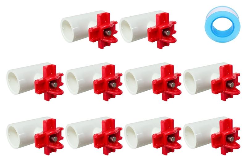 Chicken Nipple drinker and Tee Connection - 10 Piece
