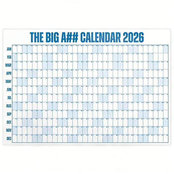 The Big A Calendar 2026 Wall Calendar, Big Whiteboard Calendar with Markers