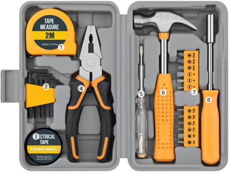 24 Piece Home DIY Tool Kit for Household General Repair Small Hand Tool Set
