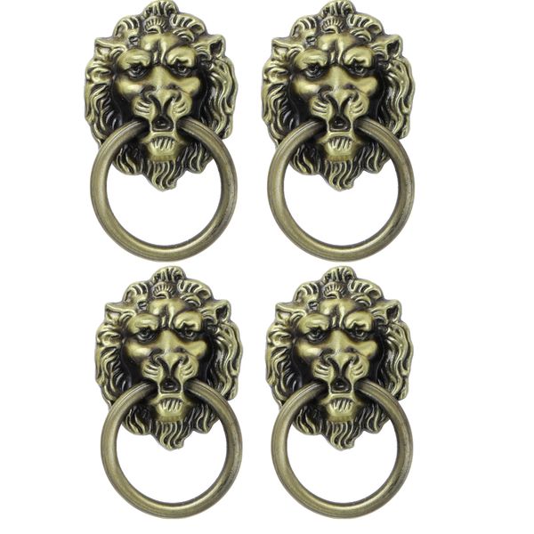 Home Decor Furniture Handles Vintage Lion Head Door Knockers Set of 4 (7cm)
