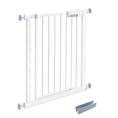 Baby Gate Pet Dog Metal Expandable Gate Safety Door Pressure Mount White