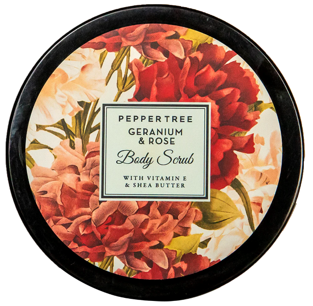 Pepper Tree Geranium &amp; Rose Body Scrub 250ml