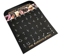 Body Piercing Surgical Steel Nose Ring Septum Ring Eyebrow Piercing - 42Pc