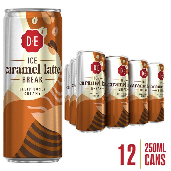 Douwe Egberts Ice Caramel Latte - RTD Iced Coffee 250ml (12x Cans)