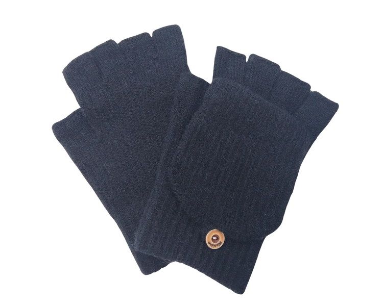 Winter Convertible Fingerless Gloves - Half Finger Mittens - Cotton Road OG