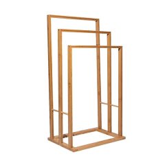 Self Standing Bamboo 3 Tier Towel Rail
