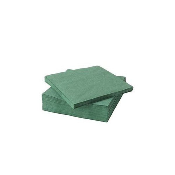 Disposable Cocktail Serviettes / Napkins - Dark Green - 2 Ply - 50 Piece