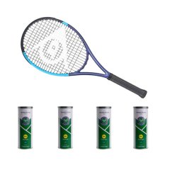 Dunlop Premium FX500 G3 Racket &amp; 4 Wimbledon Sea Level Tins