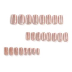 Simple Glossy Cat Eye Nail Stickers Are Suitable For Everyday Wear.