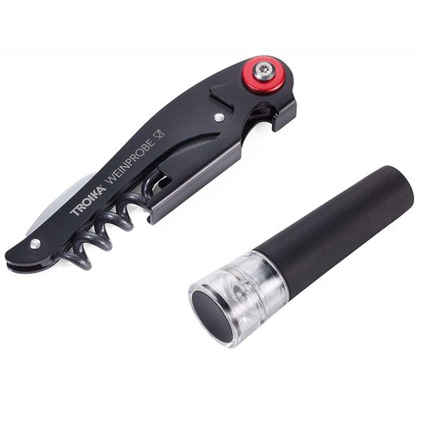 TROIKA Waiters Tool - Bottle Opener, Knife and Corkscrew plus Vacuum Seal