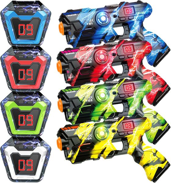 Infrared Laser Tag Guns Set of 4 Multi-Functional Fun Indoor &amp; Outdoor Toys