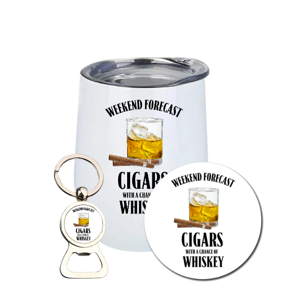 Weekend Forecast, Cigars With A Chance Of Whiskey Men's Gift Set