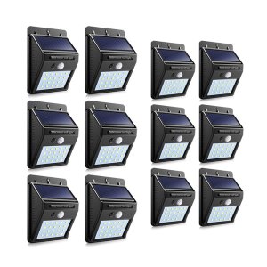 Set of 12 PIP Motion + CDS Night Sensor Solar LED Wall Light