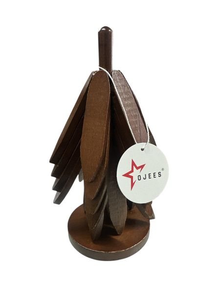 Ojees Wooden Trivets for Hot Dishes, Wooden Tree Trivet Set of 5