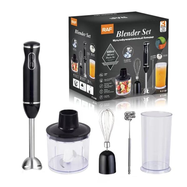 RAF - 5 in 1 Portable Electric Mini Variable Speed 4 Blades Hand Blender