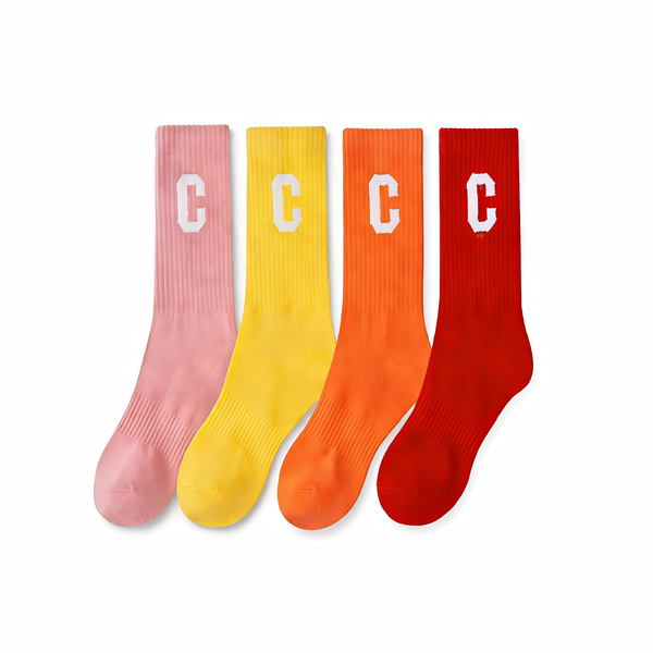 4 Pack Mid Calf Sports Socks Breathable Running Gym Comfortable Fit