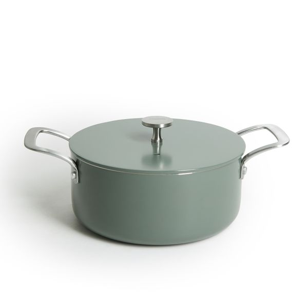 George &amp; Mason Alum Round Casserole With Lid &amp; SS handles Sage 20cm (2.5Lt)