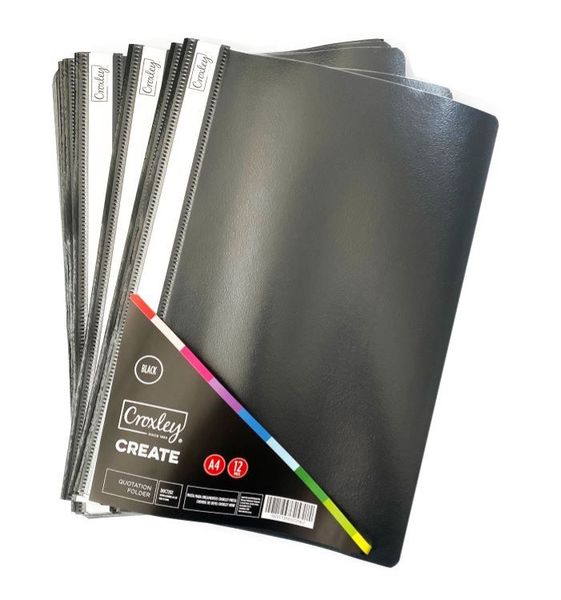Croxley Quotation Folder Black Pack of 12's