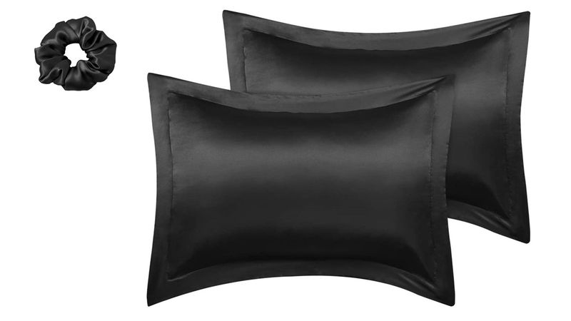 MaggieG Oxford Satin Pillow Cases + Scrunchie - Set of 2 - White