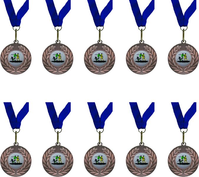 Domed Soccer Insert Medal with Blue Ribbon Kit