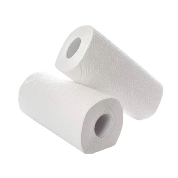 Pack of 2 Kitchen Towel Rolls 50 Sheets | Strong &amp; Absorbent
