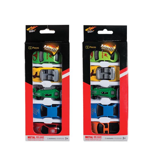 Set of 2 Packs Metal Die Cast Car Play Set - 5 Cars per Pack