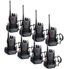 8 Piece - Rechargeable Long-Range LED Fashlight Walkie Talkie 2 Way Radio
